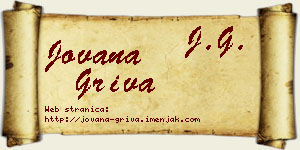 Jovana Griva vizit kartica